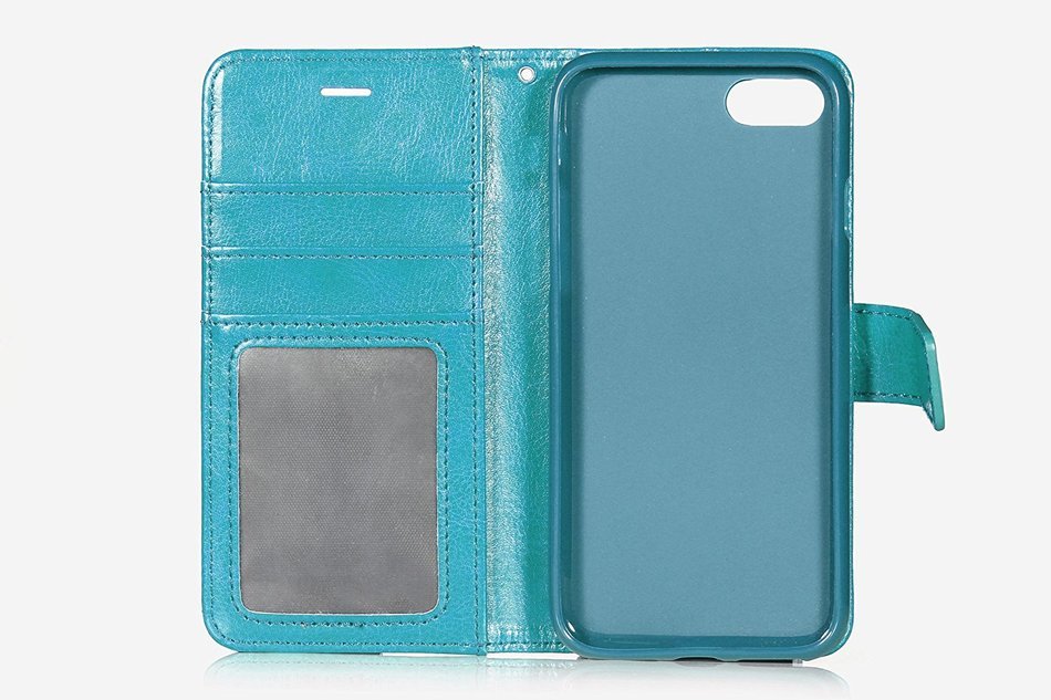 iPhone 7 Case, [4.7 Inch] HLCT PU Leather Case, With Soft TPU Protective Bumper, Built-In Kickstand, Cash And... N24