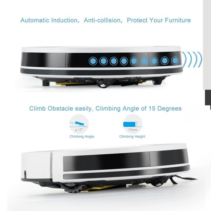 ILIFE V7 Smart Robot Vacuum Cleaner, Buletooth Control,Sensor,Household Cleaning with Efficency Improved N9