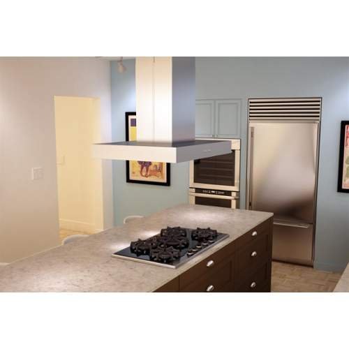 Miseno MH10842AS 600 CFM 42 Inch Wide Stainless Steel Quadruple Light Island Ran, Stainless Steel N2