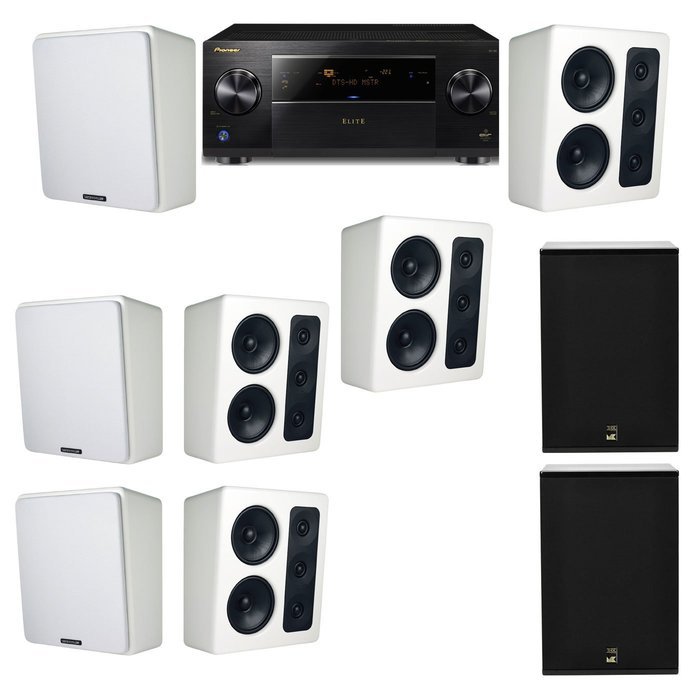 M&K Sound MP300 White Monitor Speaker 7.2 X12 Pioneer Elite SC-89