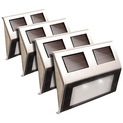 New MAXSA INNOVATIONS 47334-SS Solar Deck Lights, 4 pk (Stainless Steel)