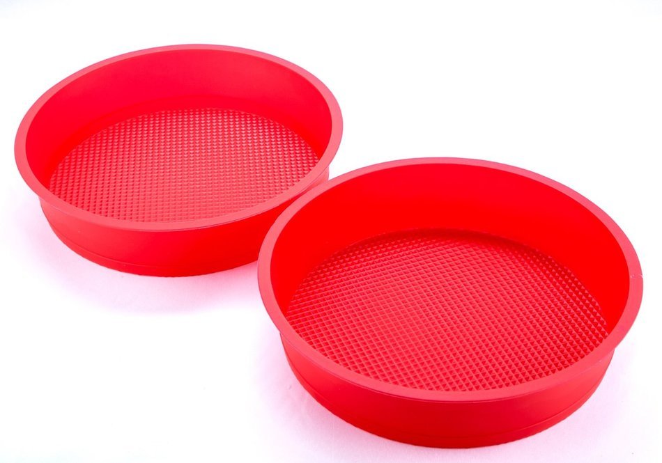 Bekith 9" Round Silicone Cake Mold Pan (9" round x 2 1/4" deep), Set of 2 N3