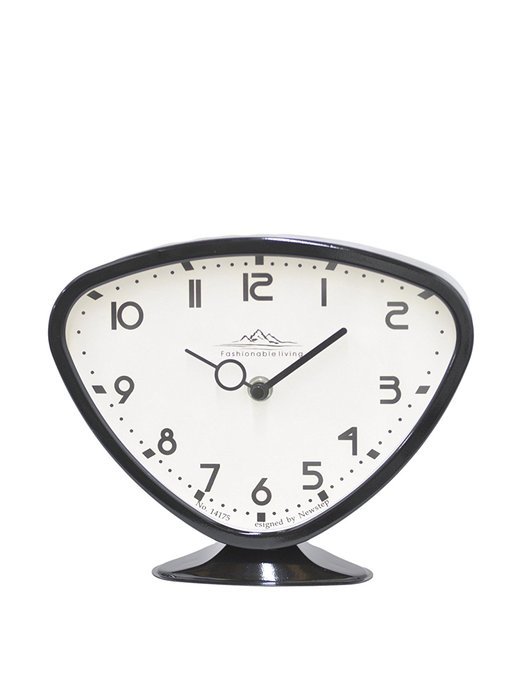 Three Hands Fashionable Living Metal Table Clock, Black