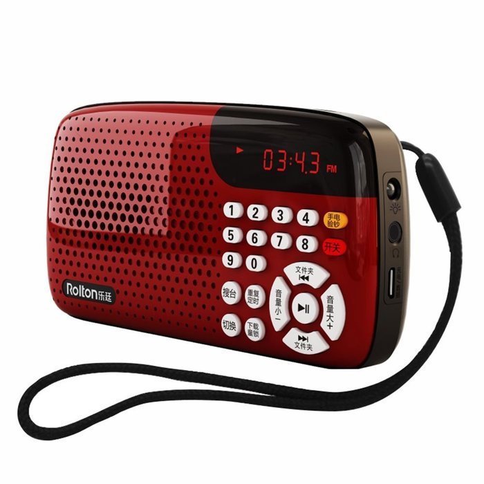 Rolton Portable Digital MP5 Player TF USB Disk Radio Speaker(Blue) N3