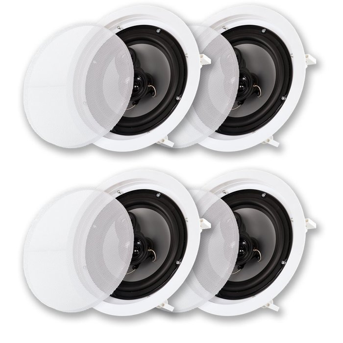 Acoustic Audio CS-IC83-2PR 350 Watt 8" 3-Way Home Theater In-Wall/Ceiling Speakers (2-Pair)