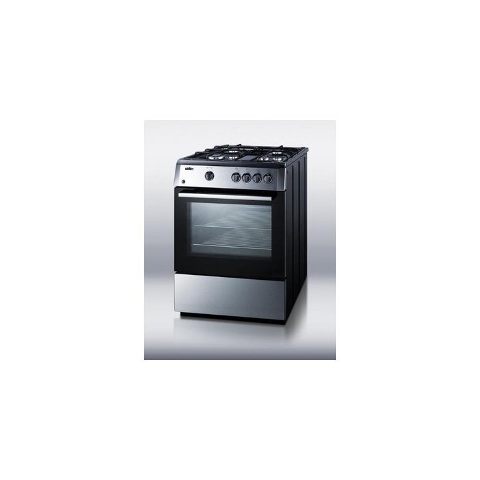 Summit Refrigeration PRO24G 24-in Deluxe Range w/ 4-Burners & Electronic Ignition, 2-Slide Out Racks, Light, Each N5