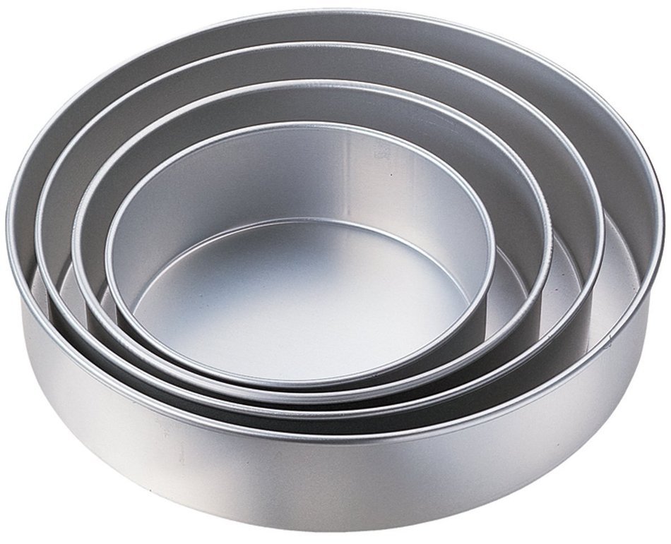 Brand New 4-Tier Deep Cake Pan Set-Round 8"", 10"", 12"" & 14"" Brand New