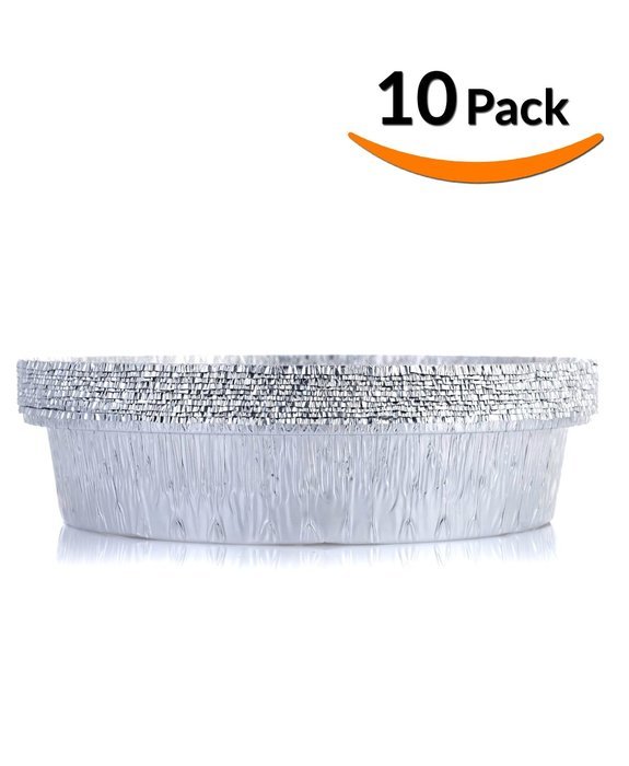 DOBI Round Pans - 9" Disposable Aluminum Foil Pans, Standard Size Cake Tins - 9 X 1.75 Inches Pack of 10. Favorite... N4