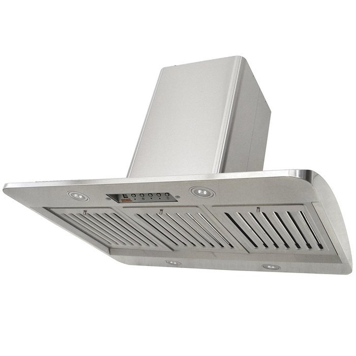 KOBE Range Hoods IS2236SQB-DC16-1 6-Speed 750 CFM Premium Island Range Hood Fits Ceiling Height Of 7-1/2', 36" N6