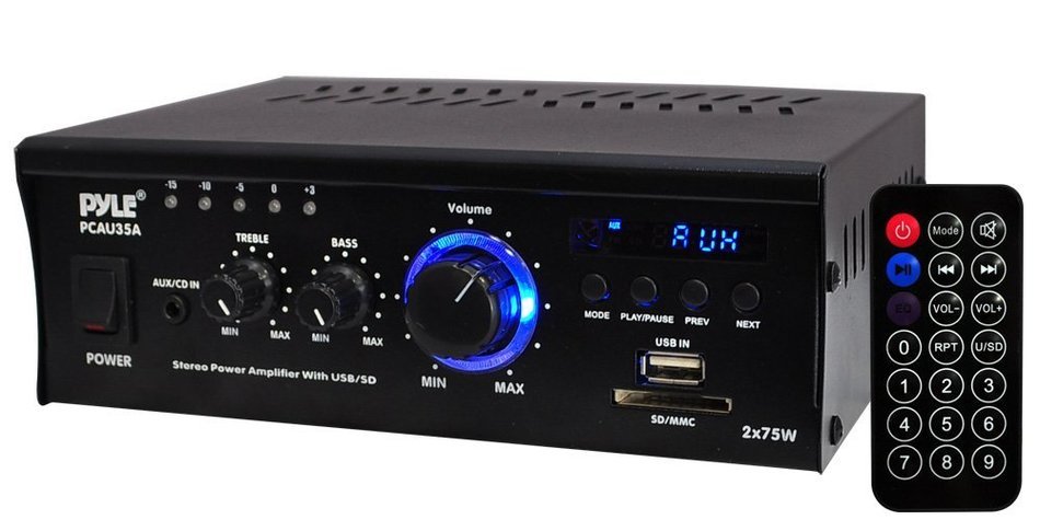 Pyle Home PCAU15A 2 x 15 Watts Mini Power Amplifier with LED Display N10