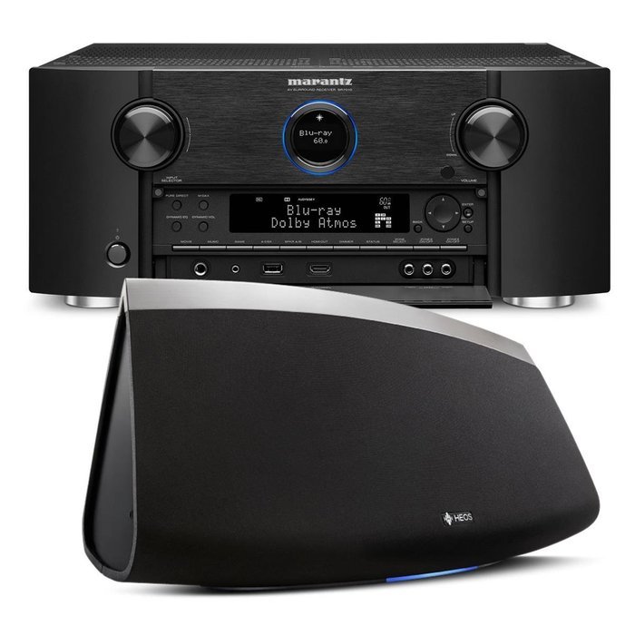 Marantz SR7011 9.2 Channel Full 4K Ultra HD AV Surround Receiver with Bluetooth and Wi-Fi with Denon HEOS 7 Five-Driver... N6