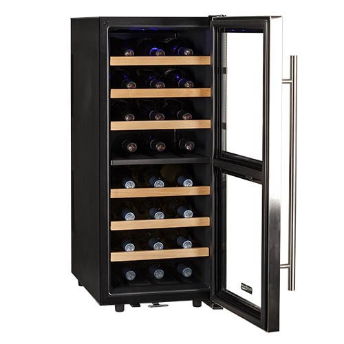 Koldfront 24 Bottle Free Standing Dual Zone Wine Cooler - Black and ...