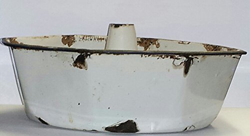 Vintage 8 Sided Porcelain Bakeware Tube Cake Pan
