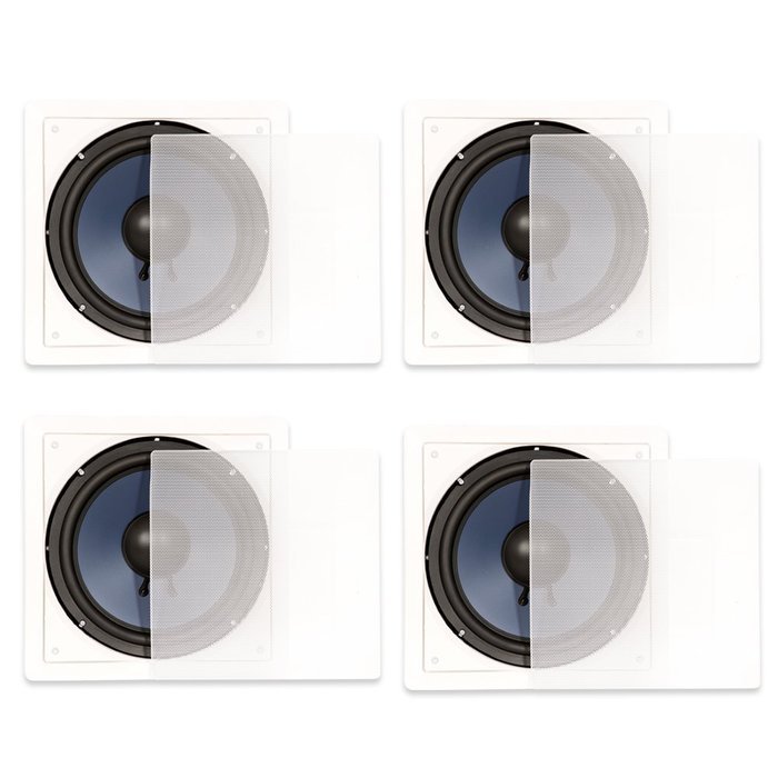 Blue Octave LW10 In Wall 10" Passive Subwoofer Speakers Home Theater 4 Sub Set