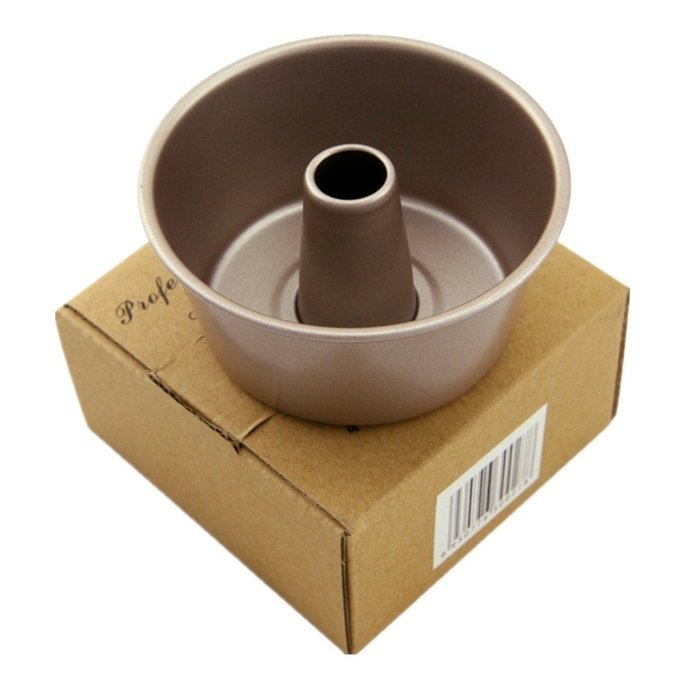 4 inch Savarin (Rum Baba) Cake Mould Champagne Gold Non-stick Convex Cylindrical Mold Pan (1, Bundt Pan) N10