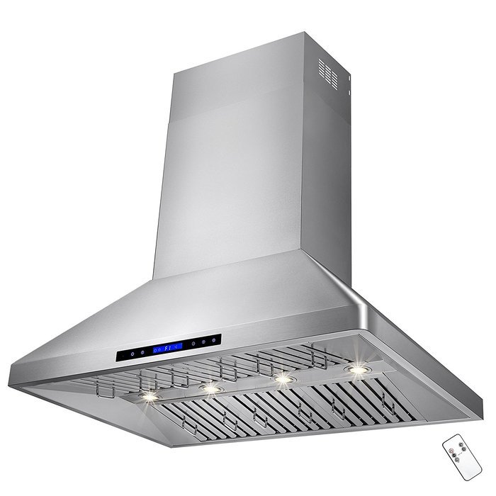 AKDY&reg; 48" Wall Mount Dual Motor Stainless Steel Touch Control Halogen Light Lamp Kitchen Cooking Fan Powerful... N2