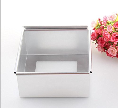 6 Inches Square Shape Aluminum Alloy Cake Pan Dish / Cake Mold , Drop Bottom N2