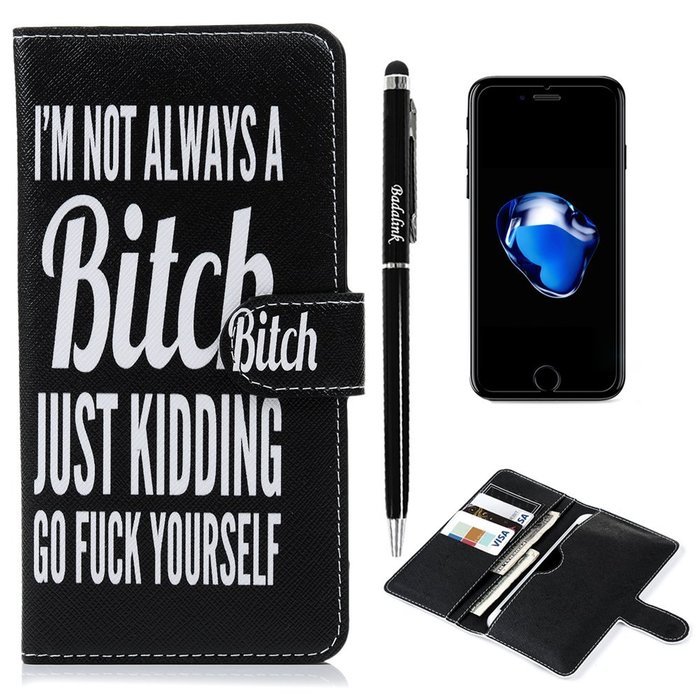 iPhone 7 Case,iPhone 6S Case,iPhone 6 Case (4.7") - Flip Folio Wallet Stand Case Insert Plug-in Design PU Leather... N56