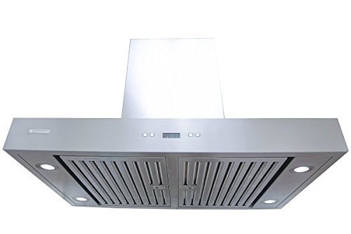 XtremeAir PX04-I36 Island Mount Range Hood with 900 CFM Swing-able Flat Filters, 36" N4