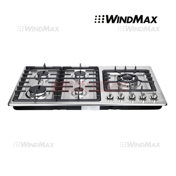 Ships From CA, USA 34" Stainless Steel Circular Frame 5 Burners Stove NG/LPG Gas Cooktops Cooker N3