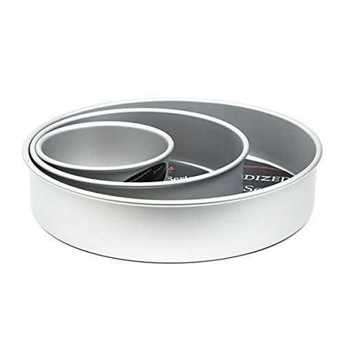 Cake Pan Set of 3, Round 3 Inches (6", 10" 14") by Fat Daddio's N2