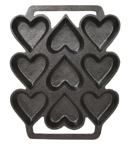 Cast Iron Heart Shaped Cake Pan - 9 x 7.5 Inch N3