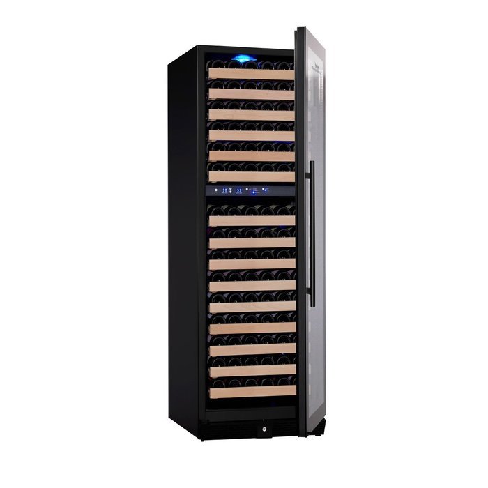 KingsBottle 46 Bottle Dual Zone Wine Cooler, Stainless Steel with Glass Door N9