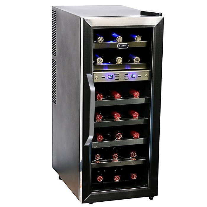 Whynter WC-215AZ 21 Bottle Dual Temperature Zone Freestanding Wine Cooler N2
