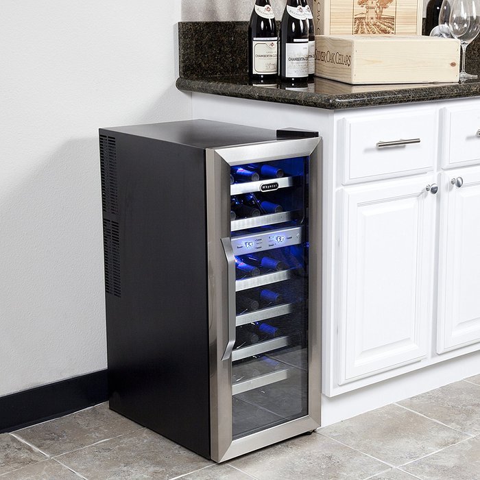 Whynter WC-215AZ 21 Bottle Dual Temperature Zone Freestanding Wine Cooler N3
