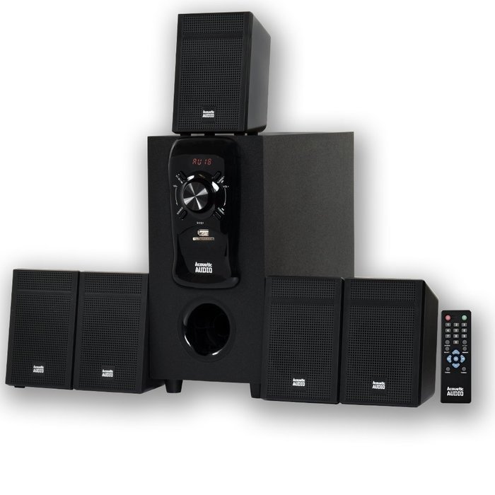 Acoustic Audio AA5150 Home Theater 5.1 Speaker System 400W with Powered Sub N2