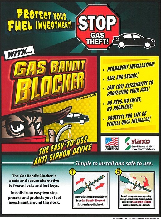 Stanco Gas Bandit Blocker - Fuel Anti-Siphon Device 2-Pack N2