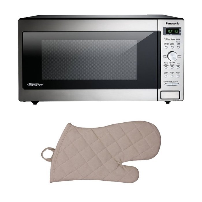 Panasonic Stainless Microwave (1250 Watts/Inverter Technology) w/ Oven Mit N2