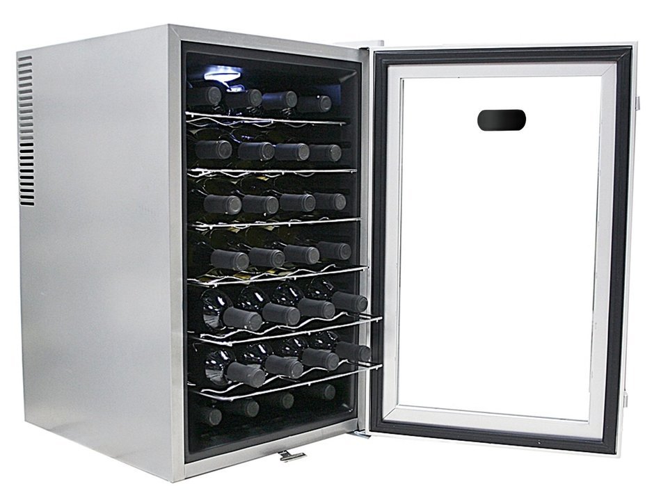 Whynter WC28S SNO 28 Bottle Wine Cooler, Platinum with Lock N12