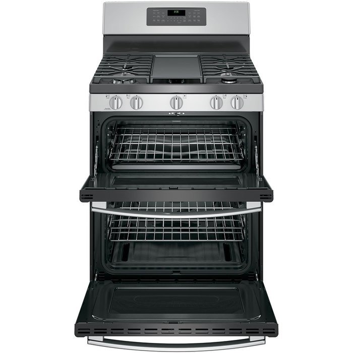 GE JGB860SEJSS 30" Stainless Steel Gas Sealed Burner Double Oven Range - Convection N3