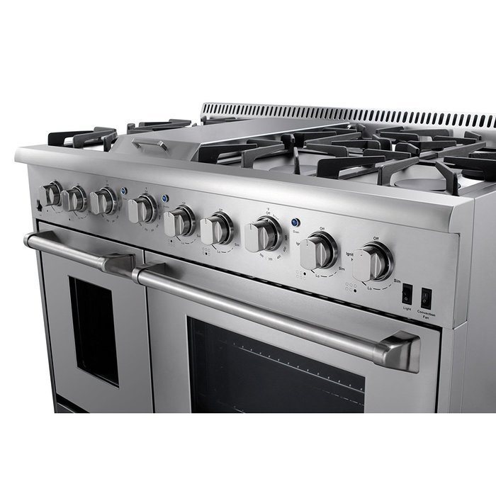 48" 6 Burner Gas Range With Double Oven and Griddle