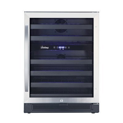 Vinotemp VNTVT-46-2Z-SBB 46-Bottle Dual-Zone Wine Cooler, Black/Stainless Steel by Vinotemp