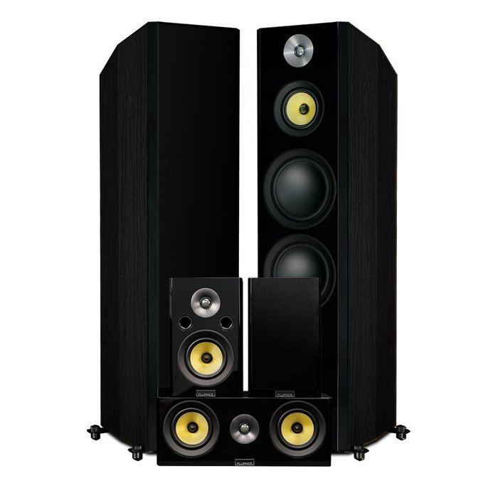 Fluance Signature Series Hi-Fi 5.0 Surround Sound Home Theater Speaker System Including Three-way Floorstanding... N4