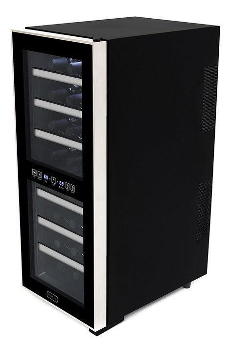 Whynter WC-241DS 24 Bottle Dual Zone Touch Control Wine Cooler, Black with Stainless Steel Trim N6