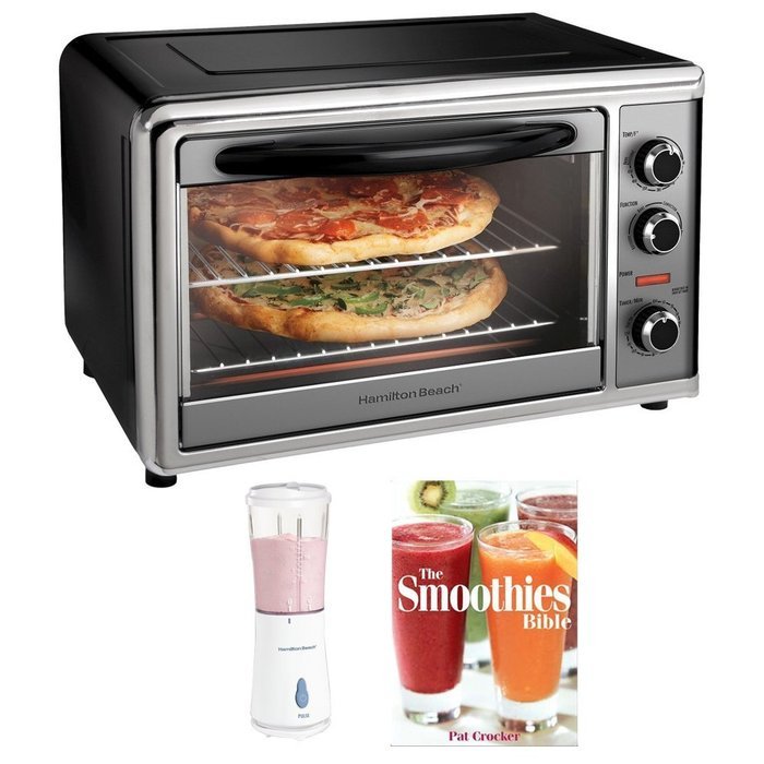 Hamilton Beach Countertop Oven with Convection and Rotisserie - Silver/Black (31104) Plus Bonus Smoothie Bundle... N2