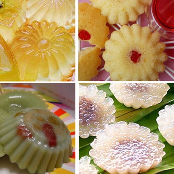 DUFUSTORE 1pcs Small Aluminum Metal Chrysanthemum Muffin Cup Cake Tool Pudding Cutter