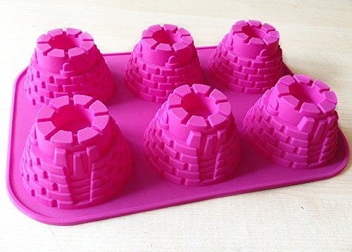 6 Cavity Bunker Shape Silicone Chocolate Cake Ice Chocolate Baking Mold Food Grade for Kids