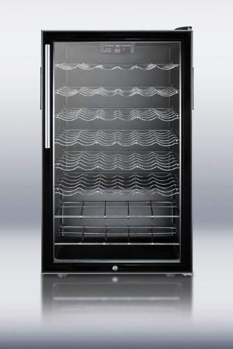 Summit SWC525LHV: 20" wide freestanding wine cellar with lock, digital thermostat and thin pro handle N3