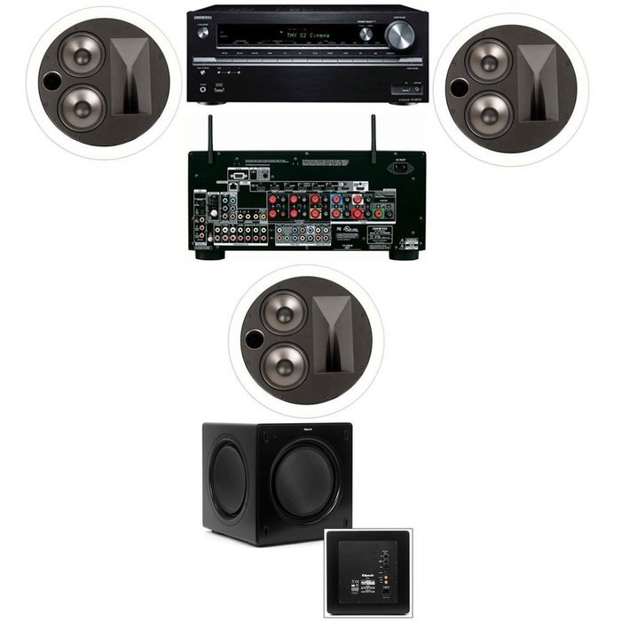 Klipsch KL-7502-THX 3.1 In-Ceiling System-Onkyo TX-NR838 7.2 Channel Network- White