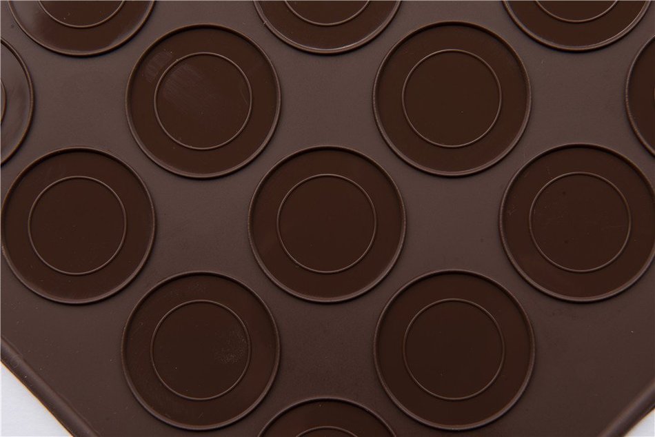 30 Cavity Round Silicone Macaron Baking Mat for Microwave Oven Non Stick N4
