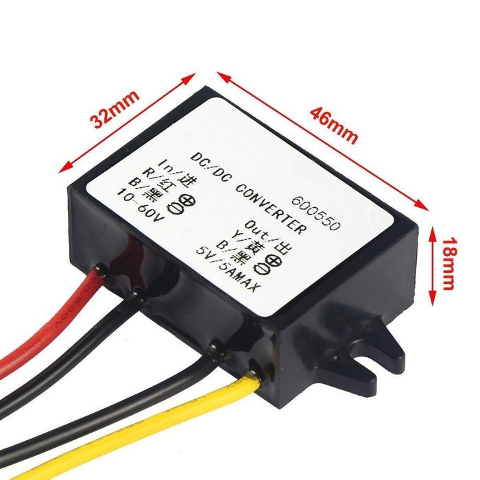 RioRand DC/DC Synchronous Buck Converter 10-60V 48V to 5V 5A 25.6W Power Supply Voltage Regulator N2