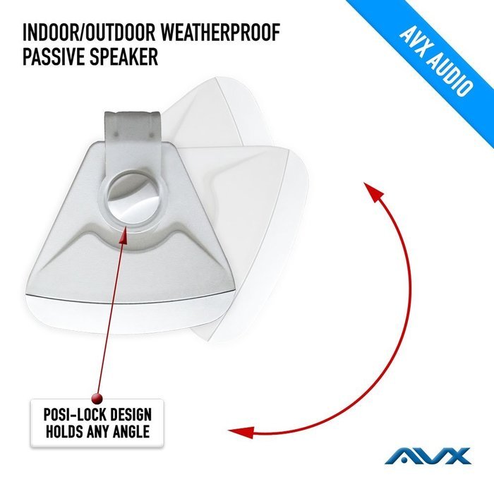 6.5" Outdoor weatherproof patio speaker pair (white) PSP-W1 - by AVX Audio N5