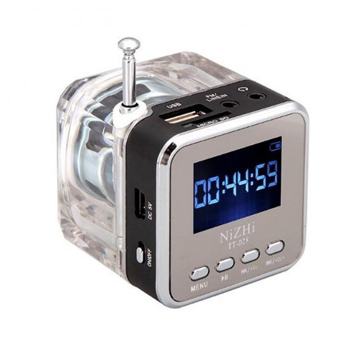 Refresh Your Life Portable Mini Speaker LCD HiFi Music MP3/4 Player Micro SD/TF USB Disk FM Radio N11