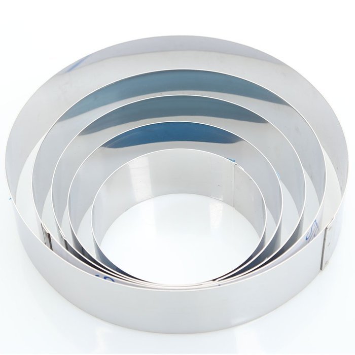 Hanason Stainless Steel Rings Round Molding Plating Forming Cake Mousse Rings 5pcs