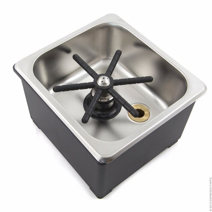 Espresso Parts Pan Dimensions Counter Top Rinser, 6 by 6 by 2", Stainless Steel N8