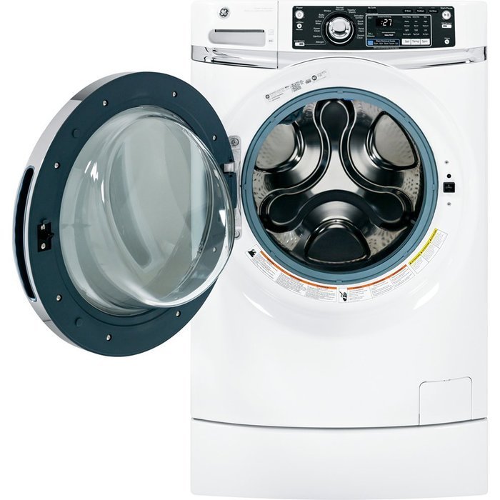 GE GFWR2700HWW RightHeight Design 4.5 Cu. Ft. White With Steam Cycle Front Load Washer - Energy Star N3